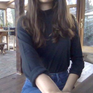 Black Everlane Square Mock Neck